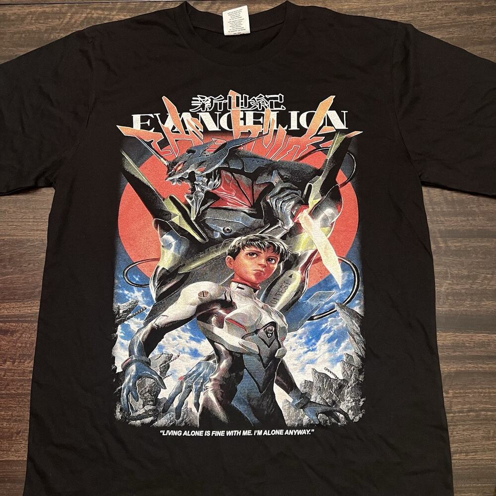 Neon Genesis Evangelion Shinji Ikari Alone Anime Vintage modern 90s style shirt